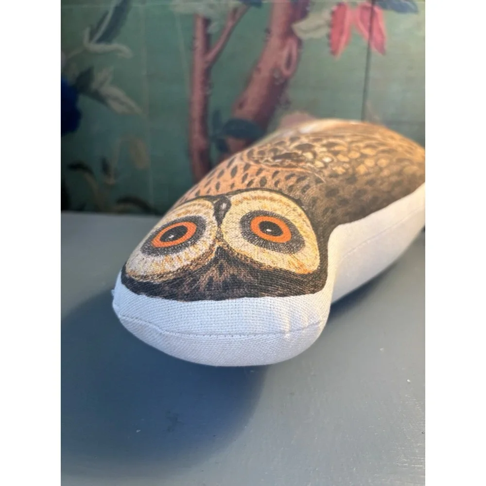 John Derian & Co Threshold Pocus Owl Horn Pillow Woodland Cozy Autumn Cottage